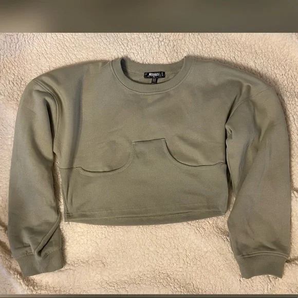 Missguided Sweaters Cropped Corset Sweatshirt Poshmark